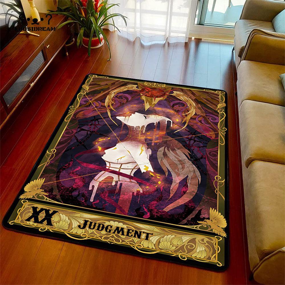 Tarotkarten Design Teppich Rutschfeste Teppiche Schlafzimmerteppich Teppich für Teenager Läufer Flur Bodenmatten Weihnachten Natal Geschenk Dekor