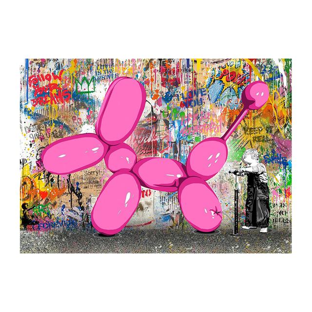 Zabawne Graffiti Obraz na Płótnie Abstrakcyjne Kolorowe Balon Pies Kupa Plakaty Nowoczesny Pop Art Ścienny Druk Obrazy do Dekoracji Domu Bez Ramy
