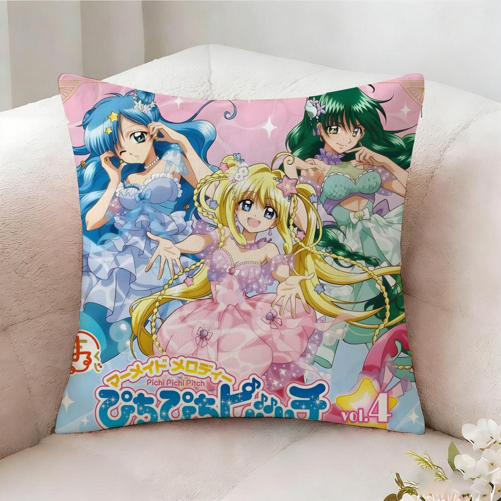 Mermaid Melody Ppichi Pichi Pitch Pillow Case Pillowcase Doublesided Printed Sofa Cushion Bedroom Headboard Pillow