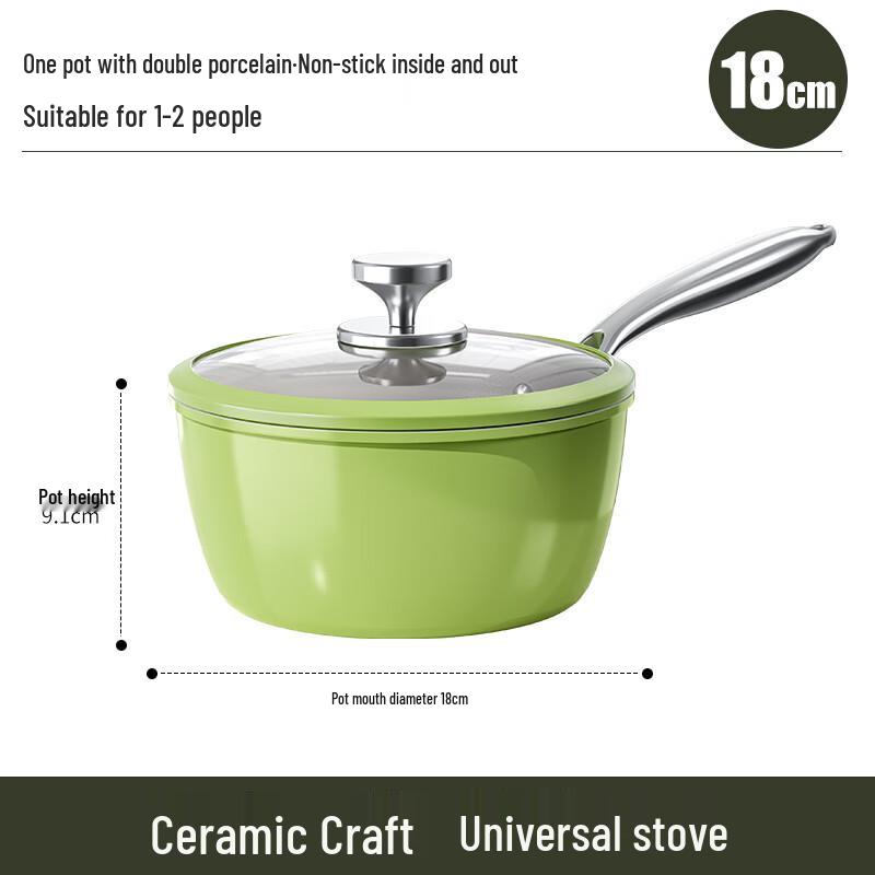 ZISIZ 18cm Avocado Green Baby Food Milk Pot