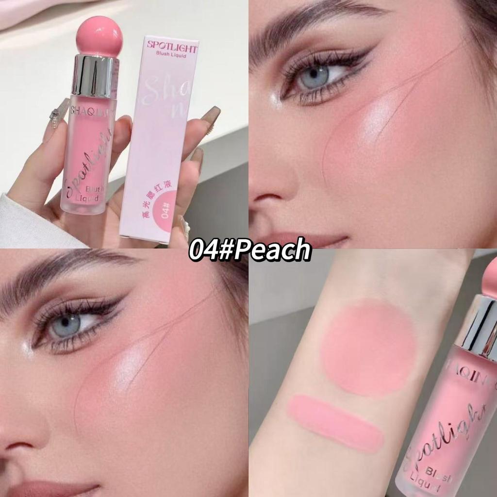 SHAQINUO Radiant Liquid Blush & Highlighter Duo 12h Dewy Glow Lightweight Water-Gel Buildable Mirror