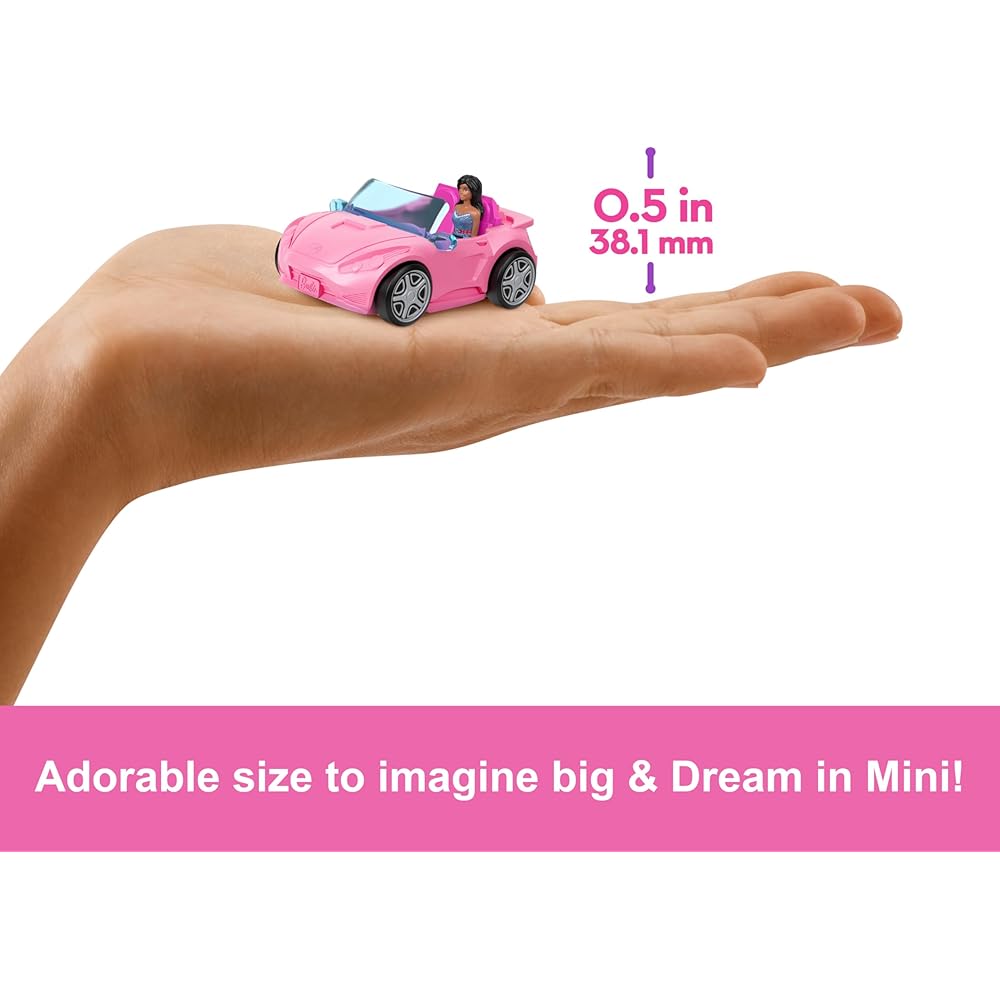 Barbie Mini Barbie Land Convertible with Micro Doll Pink Dress-Up Playset for Kids 6 Years and Up