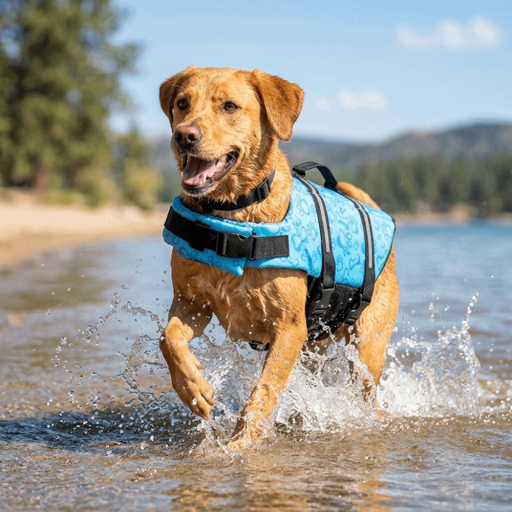 Impugnatura Portatile Giubbotto di Salvataggio per Cani Fibbia a Rilascio Rapido Costume da Bagno per Cani Salvagente per Animali Domestici Nautica