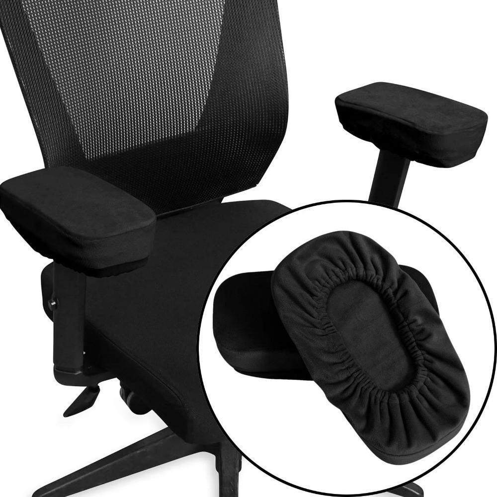 2pcs Elastic Nonslip Armrest Covers Sponge Velvet Washable Chair Slipcover Heighten Arm Cover for Elbows and Forearms Support