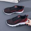 Women'S Casual Shoes  Fashionable And Breathable Walking Mesh Flat Sports Shoes Lace Up Round Toe Black Plus Mesh Running