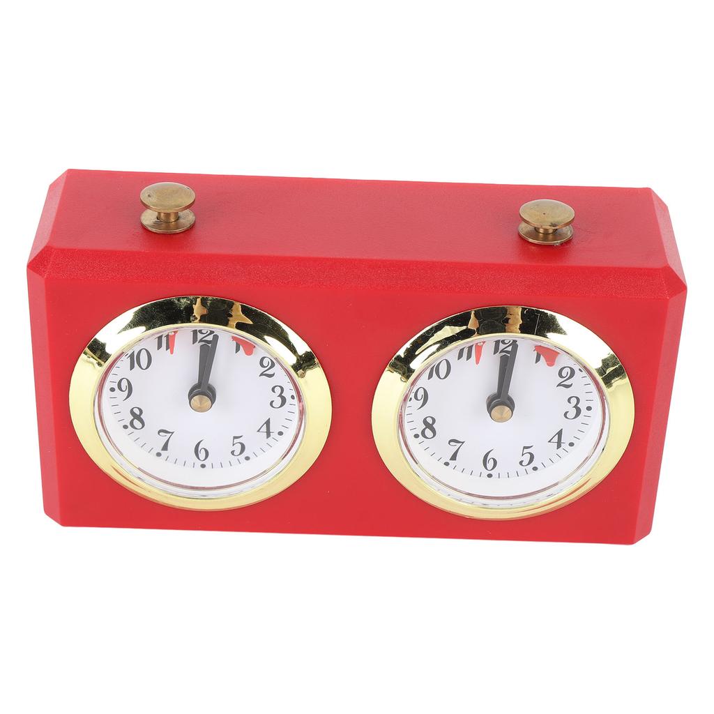 Mechanische Schachuhr Vintage Analoge Schachuhr mit Großen Zifferblättern Aufziehmechanismus für Weiqi-Wettkämpfe Rot
