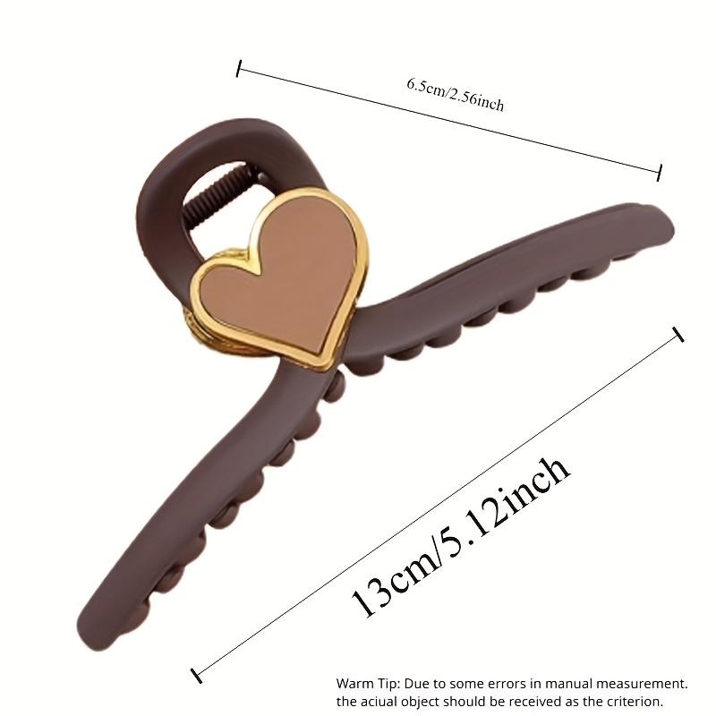 1pc Pince Crabe Cœur Dépoli Minimaliste Tendance Extra Large Mâchoire de Requin Chic Haut de Gamme Épingle à Cheveux Vent Petit Parfum Élégante Coiffe pour Femmes