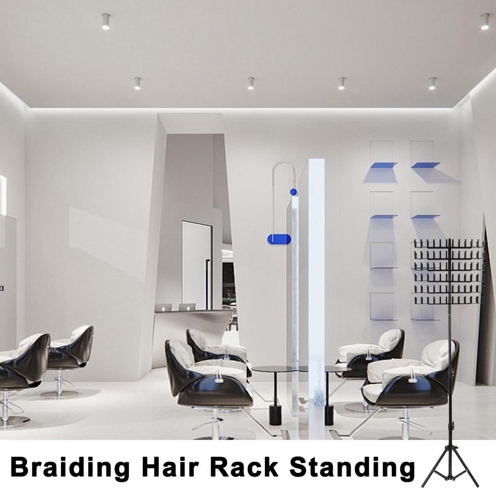 Hair Braiding Rack Hair Extension Holder Easy To Install Prevent Tangles Adjustable Braiding Stand Double Sided Braiding Racks