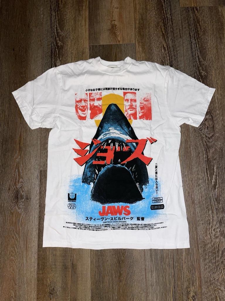 JAWS 1975 - Shark Horror Movie Japan Promo Graphic Tee T-Shirt Top Mens
