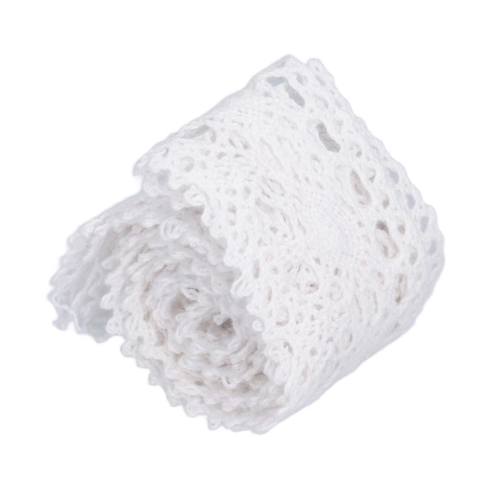 1pcs 10 Yards Length Cotton Lace Ribbon White Crochet Lace Trim Lace Trim Ribbon For Clothes Sewing