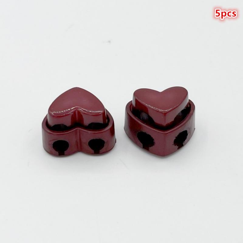 5Pcs Colorful Garment Stoppers Heart-Shaped Plastic Cord Locks Double Hole Spring Toggle Anti-Slip Stoppers Garment Accessories