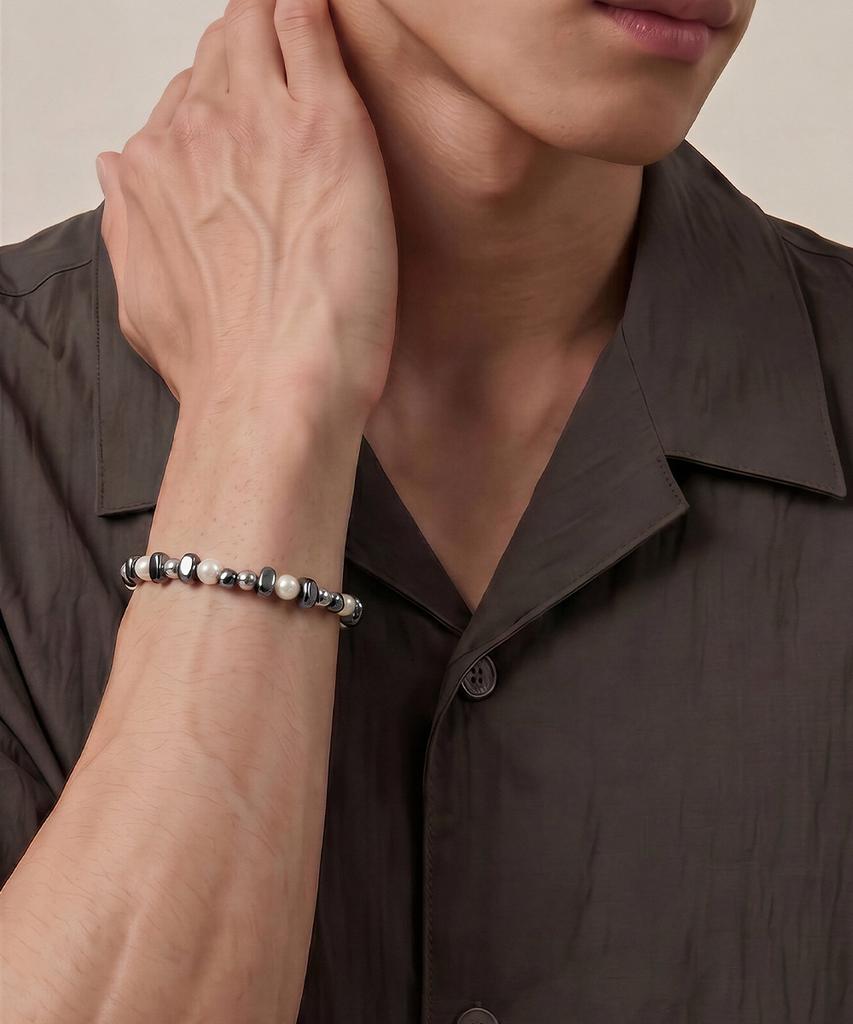 Ventera Midnight Pearl Stone Bead Bracelet