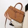 Women's Handbag Frosted Commuting Bag New Pure Handmade Woven Bag Fashionable Large Capacity Shoulder Bag