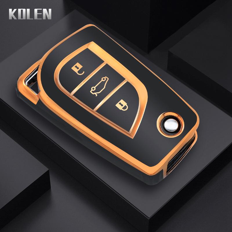 

Tpu Car Flip Key Case Cover Shell Fob For Toyota Camry Rav4 Auris Corolla Verso Yaris C-Hr Scion Im Aygo Avensis Accessories Bag