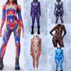 Unisex Cyber ​​Punk 3D digitální tisk Halloween Party Role Play Outfit Ženy Muži Cosplay Kostýmy Karnevalová kombinéza