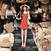 French Retro Red Floral Suspender Dress for Women's Summer New Small Waist and Thin Short Skirt