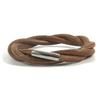 Hermes Tornado Breath Accessory Jewelry Bracelet Leather Brown/SilverHardware