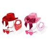 3Pcs Fashionable Cowboy Hats Bundle Includes Bandana And Shades Perfect For Themed Event And Daily Wear
