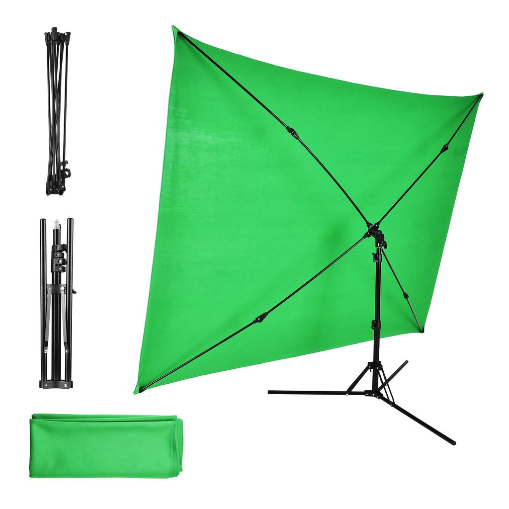Andoer 2x1.5m/ 6.5x4.9ft White Photo Backdrop Photography Background Screen with Adjustable Tripod