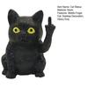 Middle Finger Cat Statue Sitting Black Cat Figurine Resin Animal