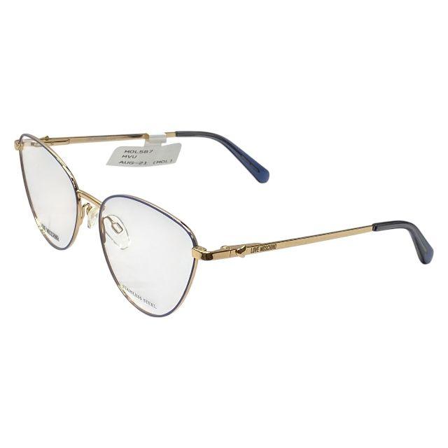 Used Love Moschino MOL587 MVU 140 55-16 Glasses Eyewear Butterfly Full Rim Frame Logo AZURE Light Blue Love Moschino