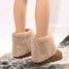 Warm Faux Fur Boots Tube Snow Boots Women 2025 Winter Round Toe Soft Thick Bottom Medium Heel Ankle Botas Winter Cotton Shoes