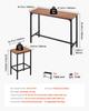 VEVOR Bar Table, 3PCS 1193.8mm Bars Tables Set, Bar Tables and Chair Set with Rounded Edge Design