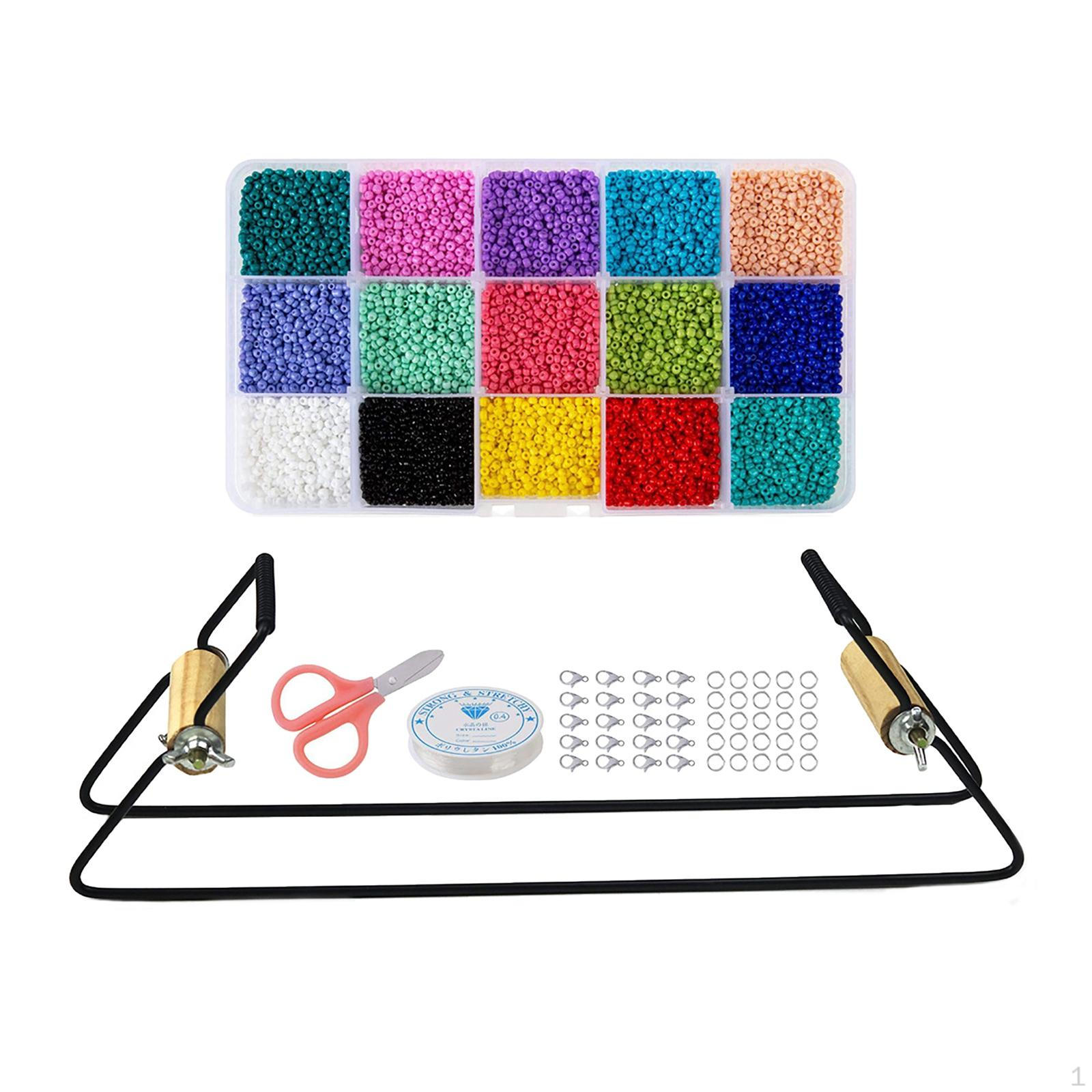 Metal Bead Loom Kit Beads Lobster Clasps for Belts Bracelets Necklaces Starter