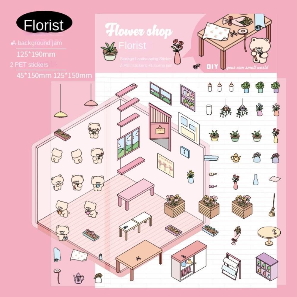DIY Miniature Scene 3D Stickers Decorative Landscaping Stickers Kawaii Visual Stacking Sticker
