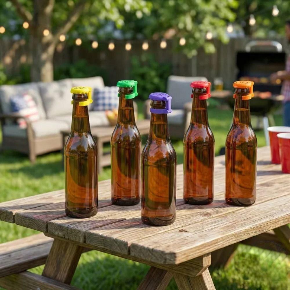 10 Stück gemischte Farbe Bierflaschenetiketten Wiederverwendbare Getränkeflaschen-Erkenner Bierliebhaber