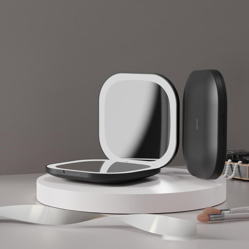 LED Foldable Double-Sided Makeup Mirror with USB Charging