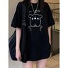 2026 New Women Child Summer Elegant Loose Drop Shoulder Round Neck T-Shirts Short Sleeve Japanese And Korean Style Cartoon Puppy