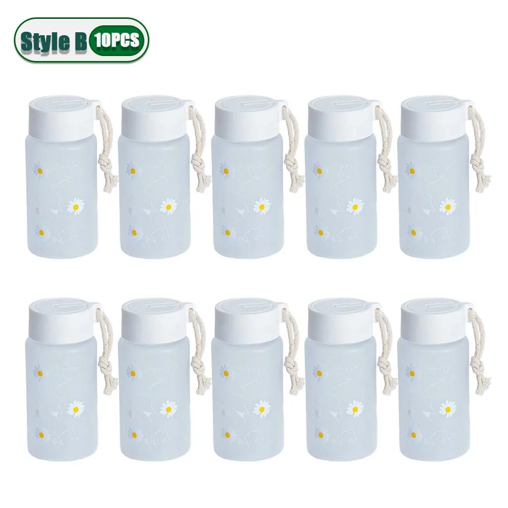 Small Daisy Frosted Plastic Mug Transparent Portable Travel Tea Cup BPA Free Cute Outdoor Girl Water Cup Children Water Bottle