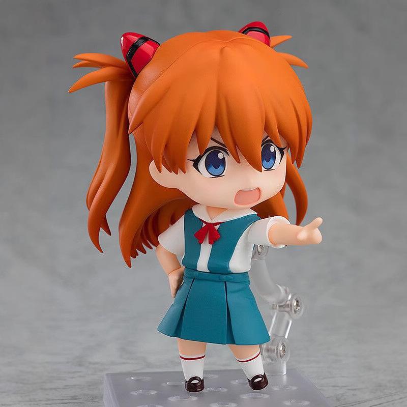10cm #1202 Asuka #1197 Rei Ayanami Posable Action Figure Face Swap Collectible Model Desktop Decor For Anime Fans Gift