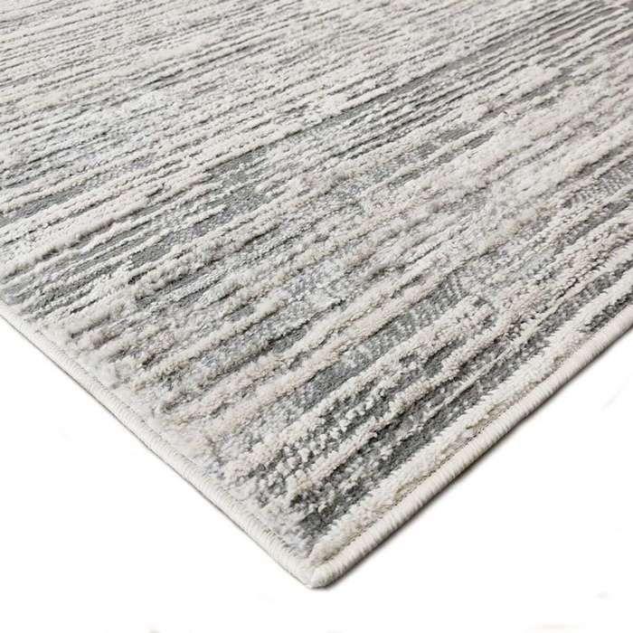 Extra-soft Living Room Rug Pattern Lines Grey Cream 120x170