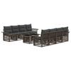 Garden Sofa Set 9 Pieces Grey and Dark Grey Poly Rattan