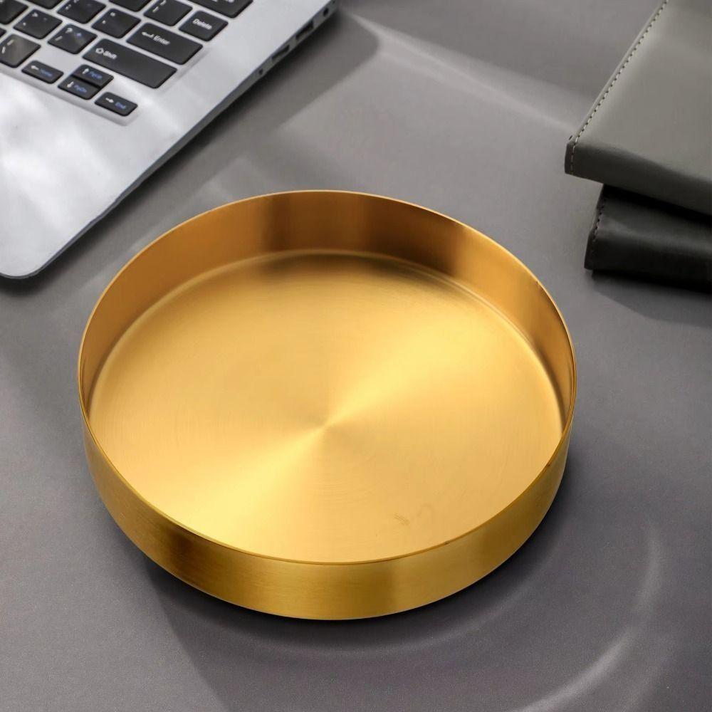 Ronde Metalen Decoratieve Schalen 12,5/20/30cm Sieraden Display Plaat Kaptafel