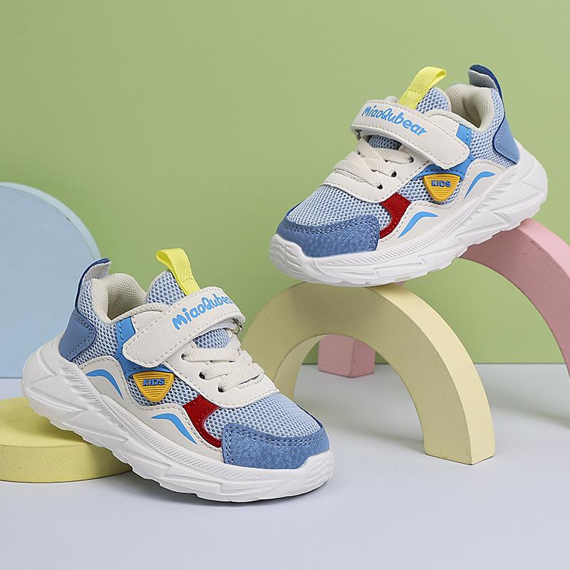 Baby shoes 2025 autumn classmates boys and girls middle school children Velcro breathable mesh soft-soled doll sports shoes