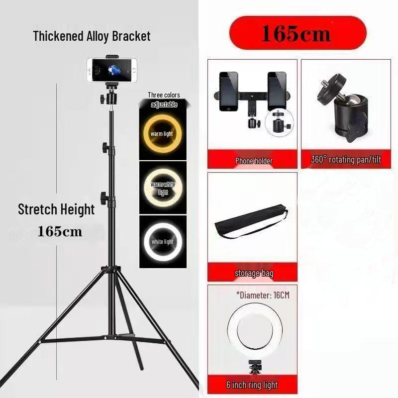 Venkovní multifunkční stojan na telefon s trojnožkou a doplňkovým světlem