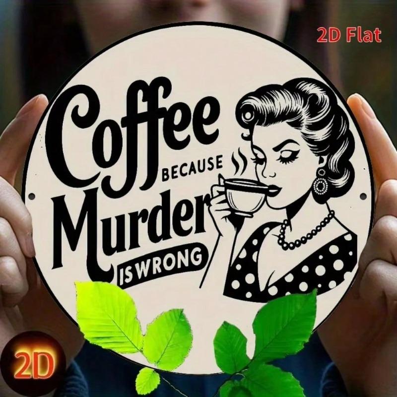Funny Coffee Retro Metal Tin Sign for Kitchen Bar Decor