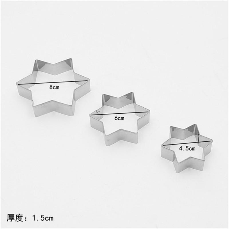 3pcs/set Star Shape Cookie Cutter Cake Decorating Tools Fondant Sugarcraft Candy Cupcake Biscuit Mold DIY Baking Tools