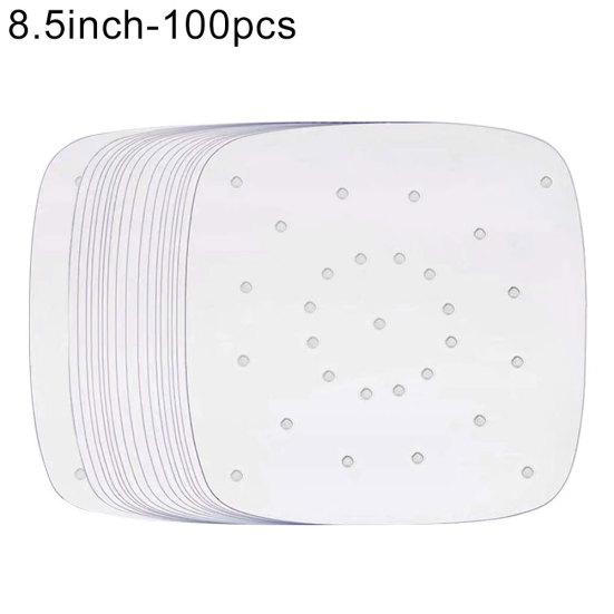 Newest 100Pcs Perforated Square Non-stick Air Frying Pan Pad Barbecue Paper Steam Mat