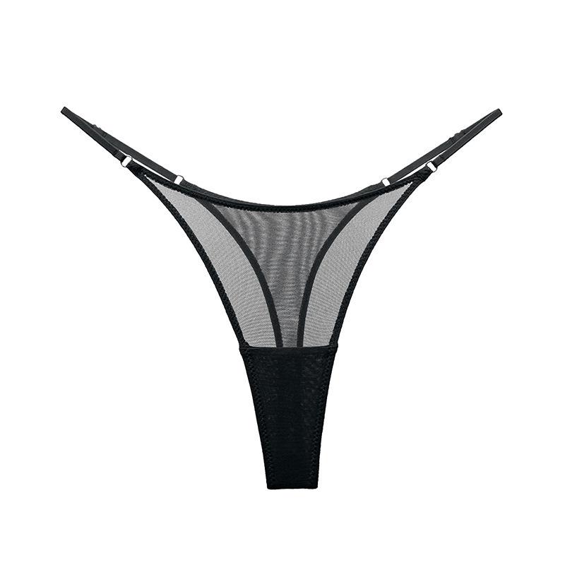 One piece is sent on behalf of the buyer! T mesh sexy thin strap thong perspective hot fun high fork T pants women
