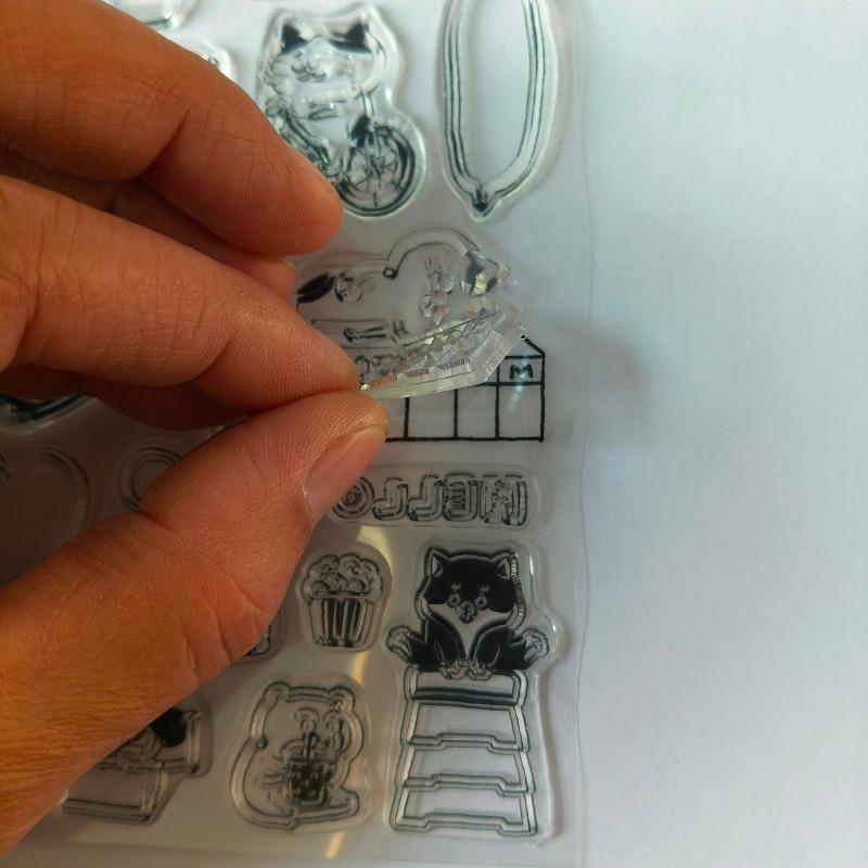 Cartoon Cat 15 Transparent Silicone Stamp In Stock DIY Finished Seal for Scrapbook Journal Diary Planner Decorative Hand Account