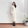 Sweater skirt over the knee women's autumn and winter new base inner collar slim-fitting long sweater skirt over the knee long skirt