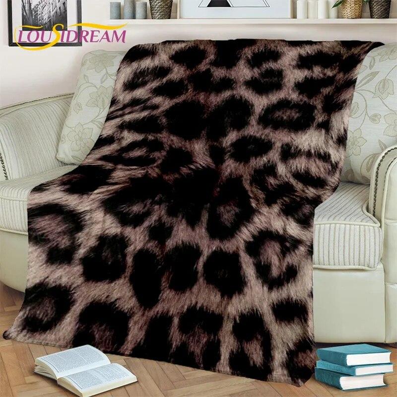 3D Wild Sexy Leopard Stripe Print Blanket,Soft Throw Blanket for Home Bedroom Bed Sofa Picnic Travel Office Cover Blanket Kids