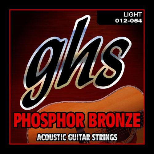 Ghs Phosphor Bronze Acoustic Guitar Strings, Light, 12-54, S325