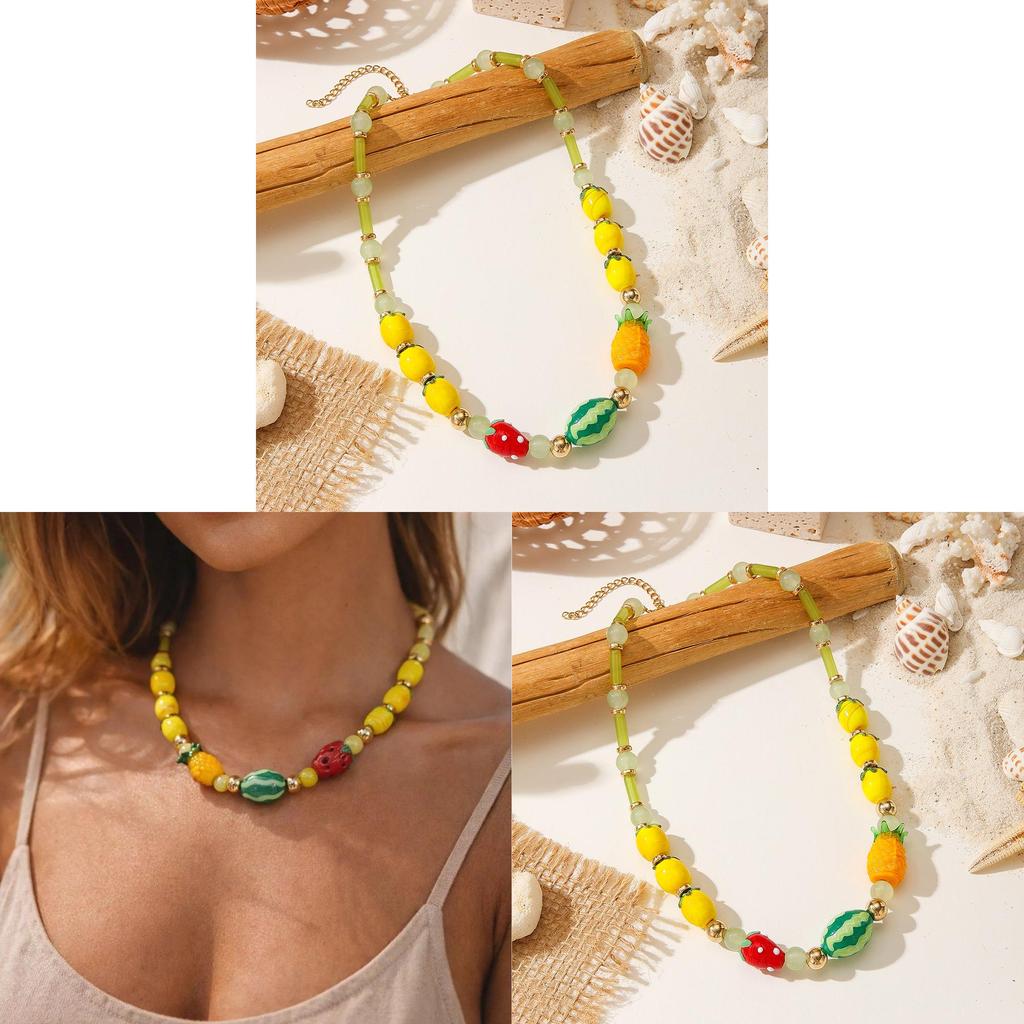 Frucht Perlenkette Für Damen Mit Glas Und Lucite Material Perfekt Für Sommerreisen Modeaccessoire