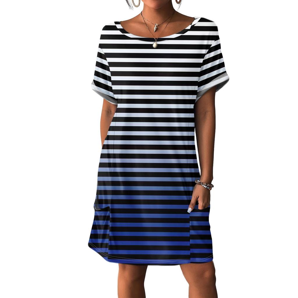 Women's Dresses T-Shirt Dresses With Pockets Solid Color Casual Beach Dresses