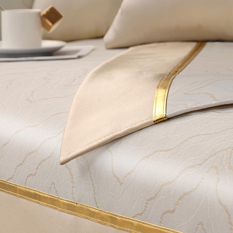 New Gold Edge Sofa Cushion Cover Fabric Seat Cushion Household Modern Simple Non Slip Sofa Towel Universal Four Seasons